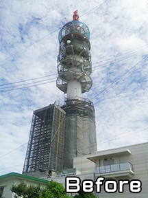 NTT鉄塔（那覇市首里）塗装