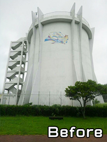 野嵩配水池外面塗装